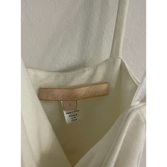 Hutch Dress 4 Kalyn Halter Fringe Skirt Ivory Embroidered Stretch Anthropologie - Picture 7 of 10